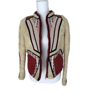 Anthropologie Cartonnier Neva Anthropologie Sherpa Boho Jacket Size 6 /Small